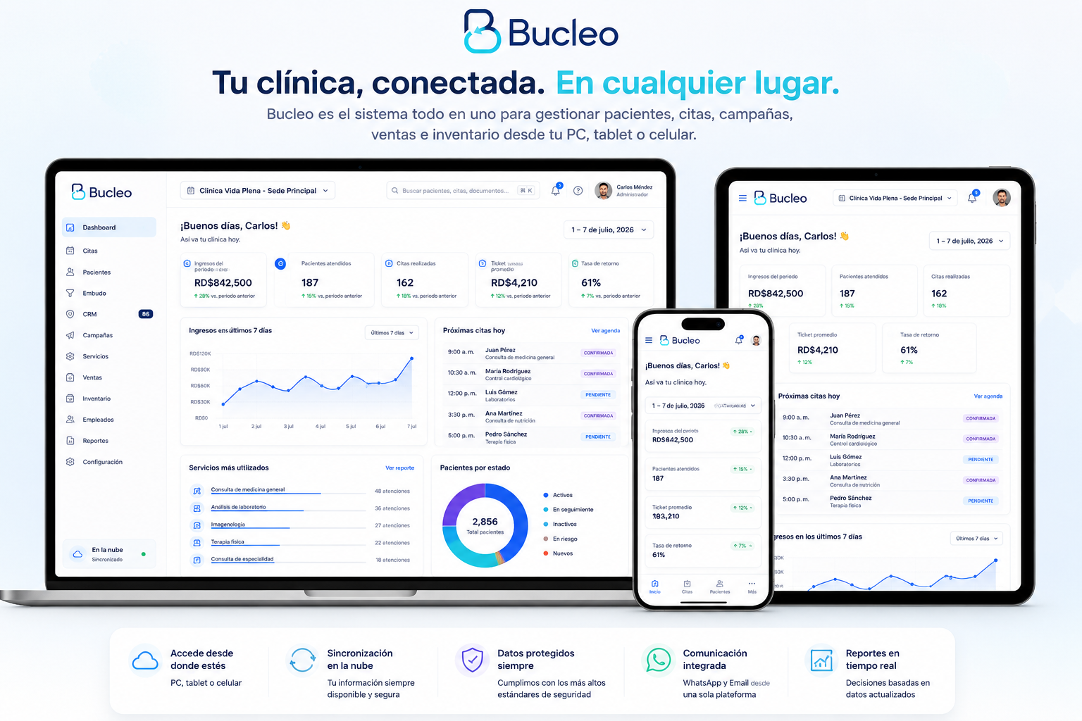 Módulo de campañas de Bucleo — marketing por WhatsApp y Email para clínicas y estéticas